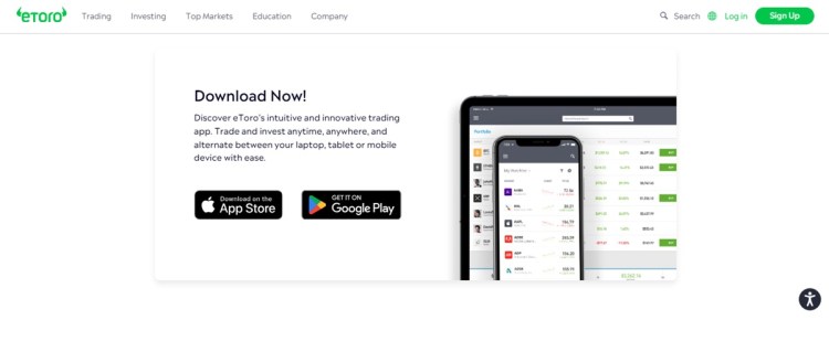 Baixar o app da plataforma de investimentos israelense