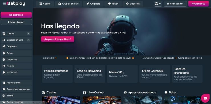 Betplay permite probar juegos de casino gratis online sin registrarse