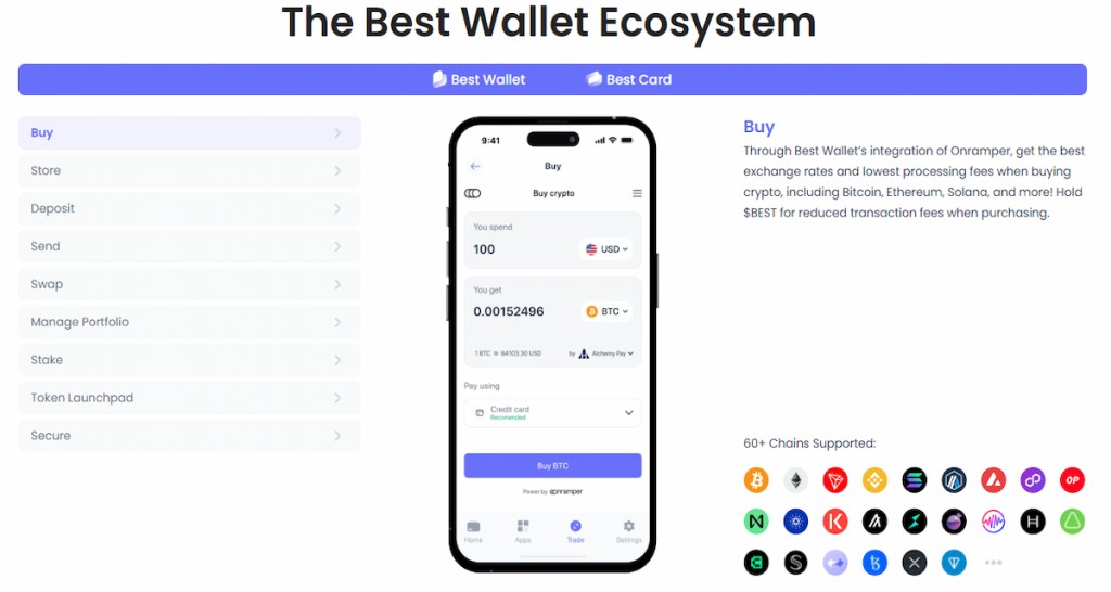 Криптовалути и Мрежи, Поддържани от Best Wallet