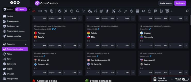 CoinCasino es una opción ideal para hacer apuestas deportivas online en US