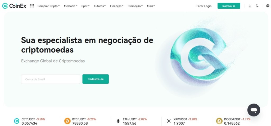 CoinEx: interface simples, variedade razoável de pares