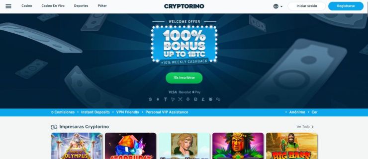Cryptorino permite jugar al casino online en Colombia en cualquier momento del día