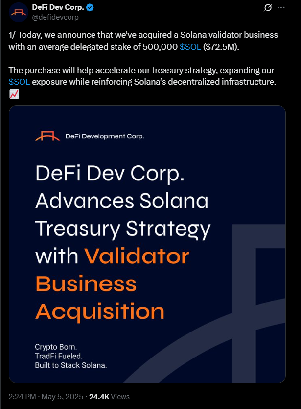 DefI Dev Corp Buy Solana Validator