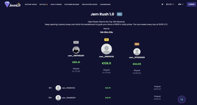 JemLit kasdieniai prizai: atidarykite daugiau dėžučių, laimėkite daugiau