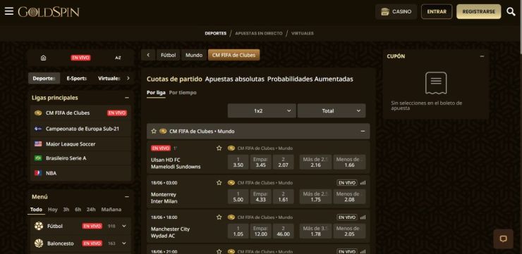 Encuentra algunas de las mejores cuotas del Mundial de Clubes en Goldspin