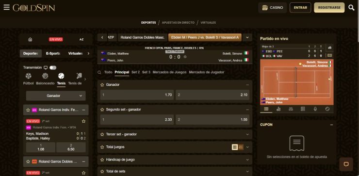Las predicciones de Roland Garros están siempre disponibles en GoldSpin