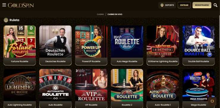 La ruleta en vivo online de Goldspin ofrece juegos de todo tipo
