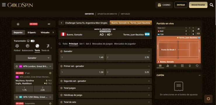 Goldspin permite hacer apuestas de Wimbledon en vivo en cualquier partido del torneo