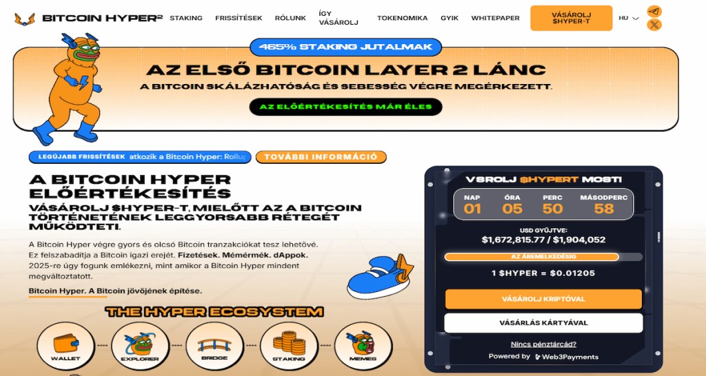 3. Bitcoin Hyper – Skálázható és valódi használati értékkel