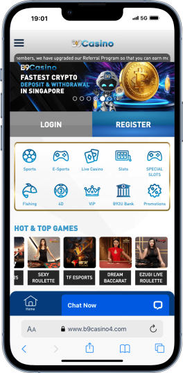 B9 Casino home page