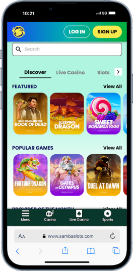 fifth on our list of the top online pokies sites in Australia is Samba Slots