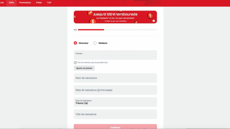 S'inscrire sur Betclic