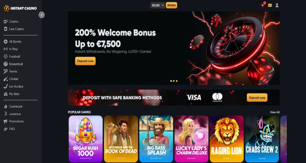 Instant Casino – Ταχύτητα και αξιοπιστία στο επίκεντρο