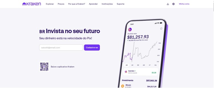 Kraken é uma das exchanges de criptomoedas em operação no Brasil