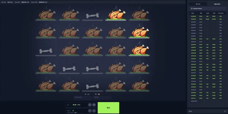 Définissez les paramètres du jeu du poulet
