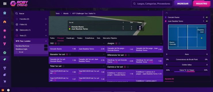 Roby Casino ofrece una plataforma completamente adaptada para hacer pronósticos de Wimbledon