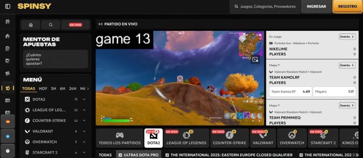 Spinsy es la casa de apuestas con e-Sports mejor valorada en España