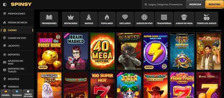 Spinsy es uno de los mejores casinos para jugar a títulos como los de Pragmatic Play