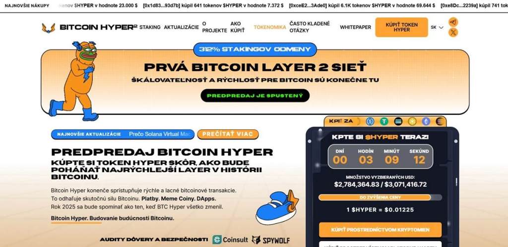 1. Bitcoin Hyper – Layer‑2 memecoin s infraštruktúrou a obrovským potenciálom