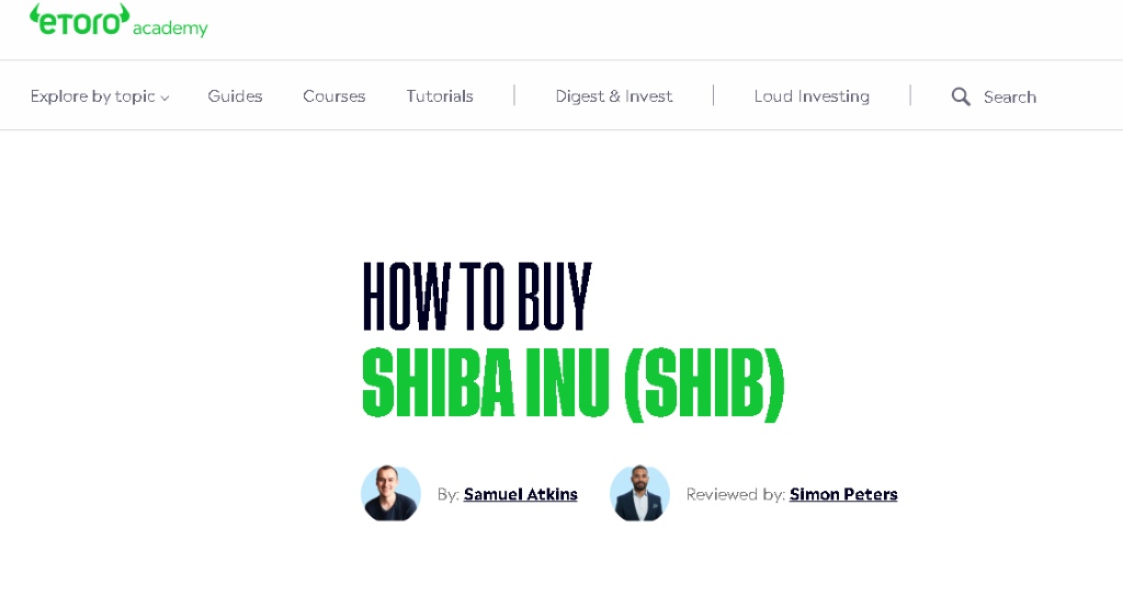 Ako kúpiť Shiba Inu cez eToro
