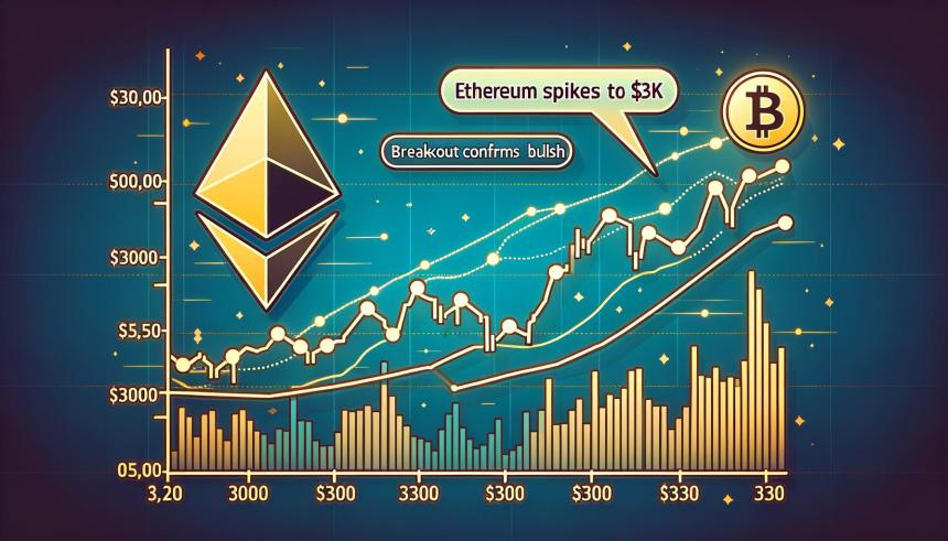 Ethereum Price Spikes To $3K
