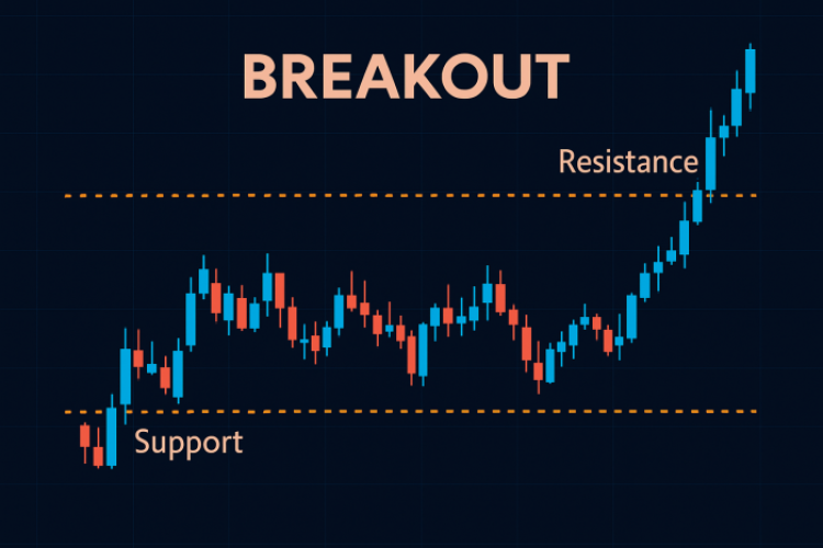 Example of a breakout above resistance levels