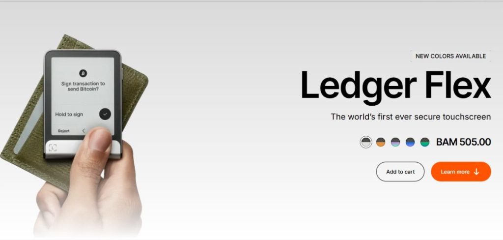 2. Ledger Flex – napredna Web3 strojna denarnica