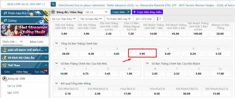 Nhấp vào tỷ lệ cược của lựa chọn muốn đặt và điền thông tin vào phiếu cược
