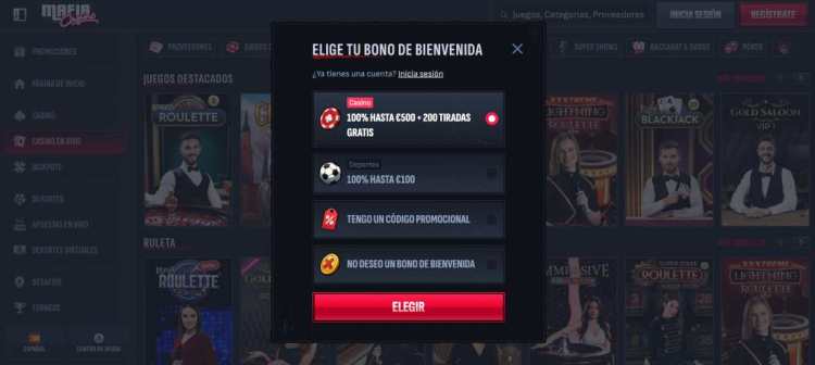 Mafia Casino es una excelente opción para jugar a Casino en vivo