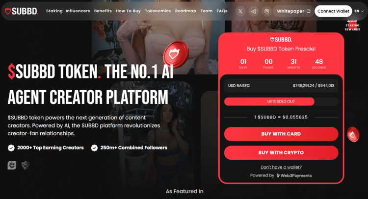 6. SUBBD Token – Meme projekt fokusiran na AI influensere