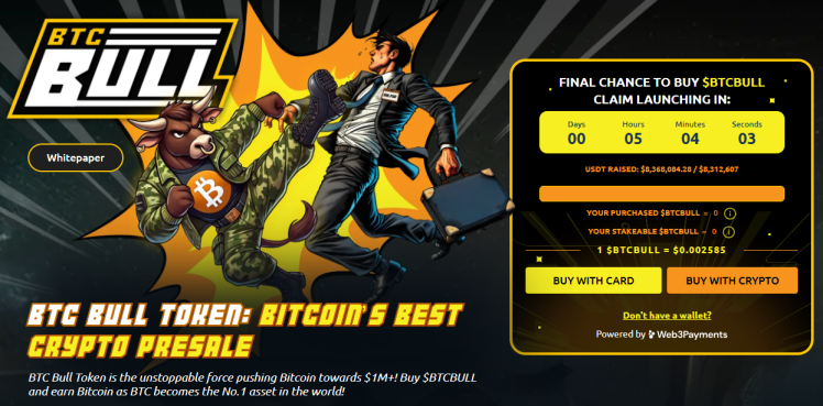 BTC BULL Token - una memecoin viral con airdrops gratuitos de BTC