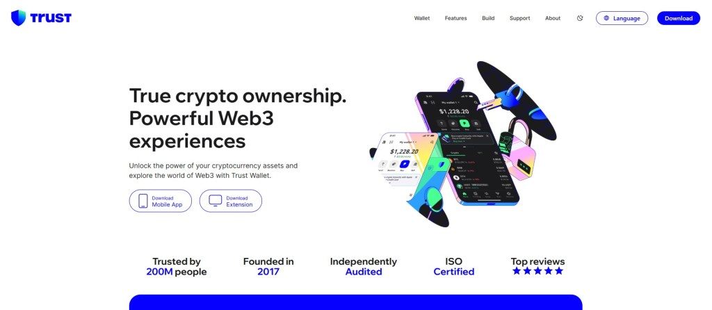 5. Trust Wallet – Oblíbená u všech typů uživatelů