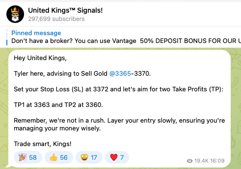 United Kings Telegram channel.