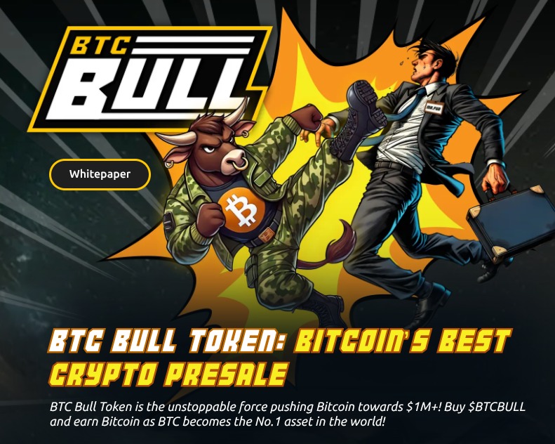 الصفحة الرئيسية لموقع عملة بيتكوين بول (BTC Bull)