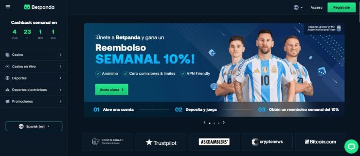 BetPanda es uno de los casinos Bitcoin en español mejor valorados por los usuarios.