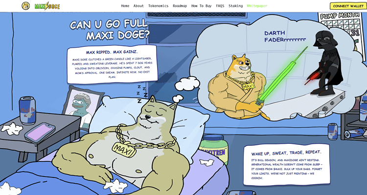2. Maxi Doge – memecoin, kuris sujungia memų energiją, agresyvų augimą ir bendruomenės jėgą