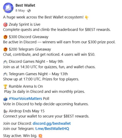 Best Wallet’s community giveaway.