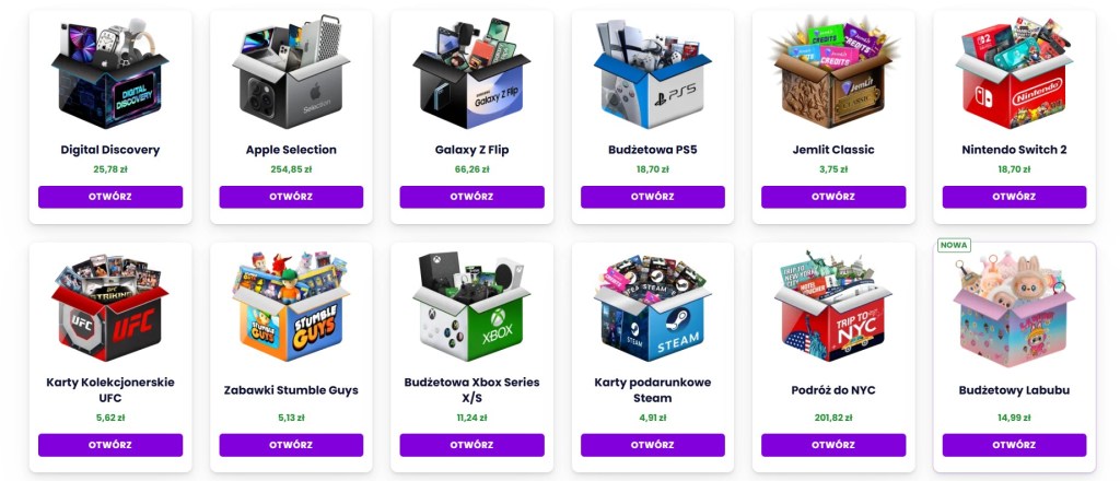 JemLit rodzaje mystery boxów