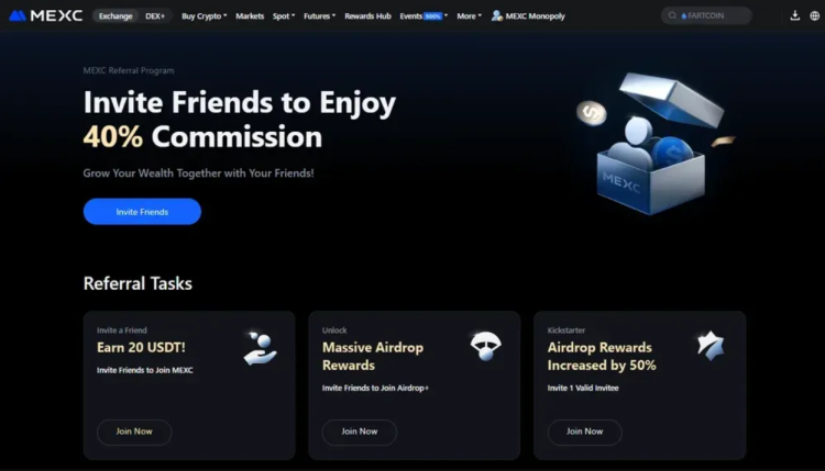 programmi di affiliazione crypto - MEXC