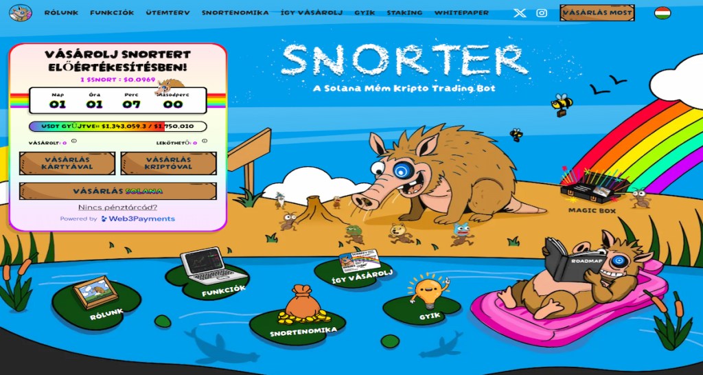 1. Snorter ($SNORT): Gamifikált ökoszisztéma deflációs tokenomikával