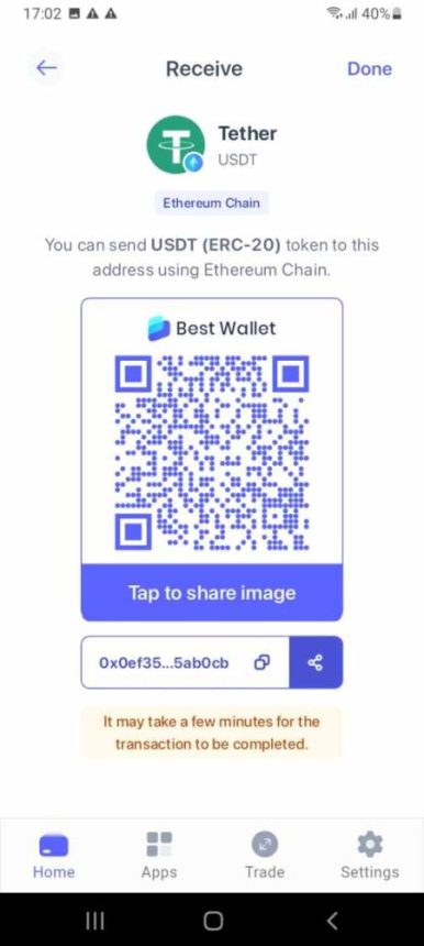 Korak 2 – Nabavite ETH ili USDT za kupovinu