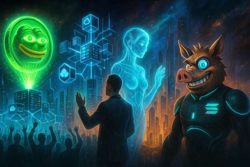 9月に注目すべき仮想通貨おすすめ4選を象徴する未来的イラスト