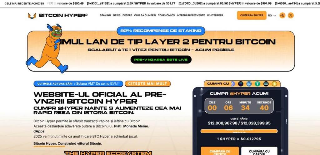 Bitcoin Hyper (HYPER)｜Noul star al pieței în expansiune