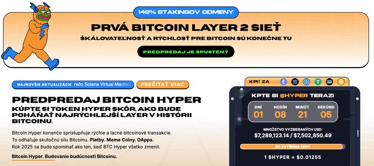Bitcoin Hyper meme coin HYPER predpredaj
