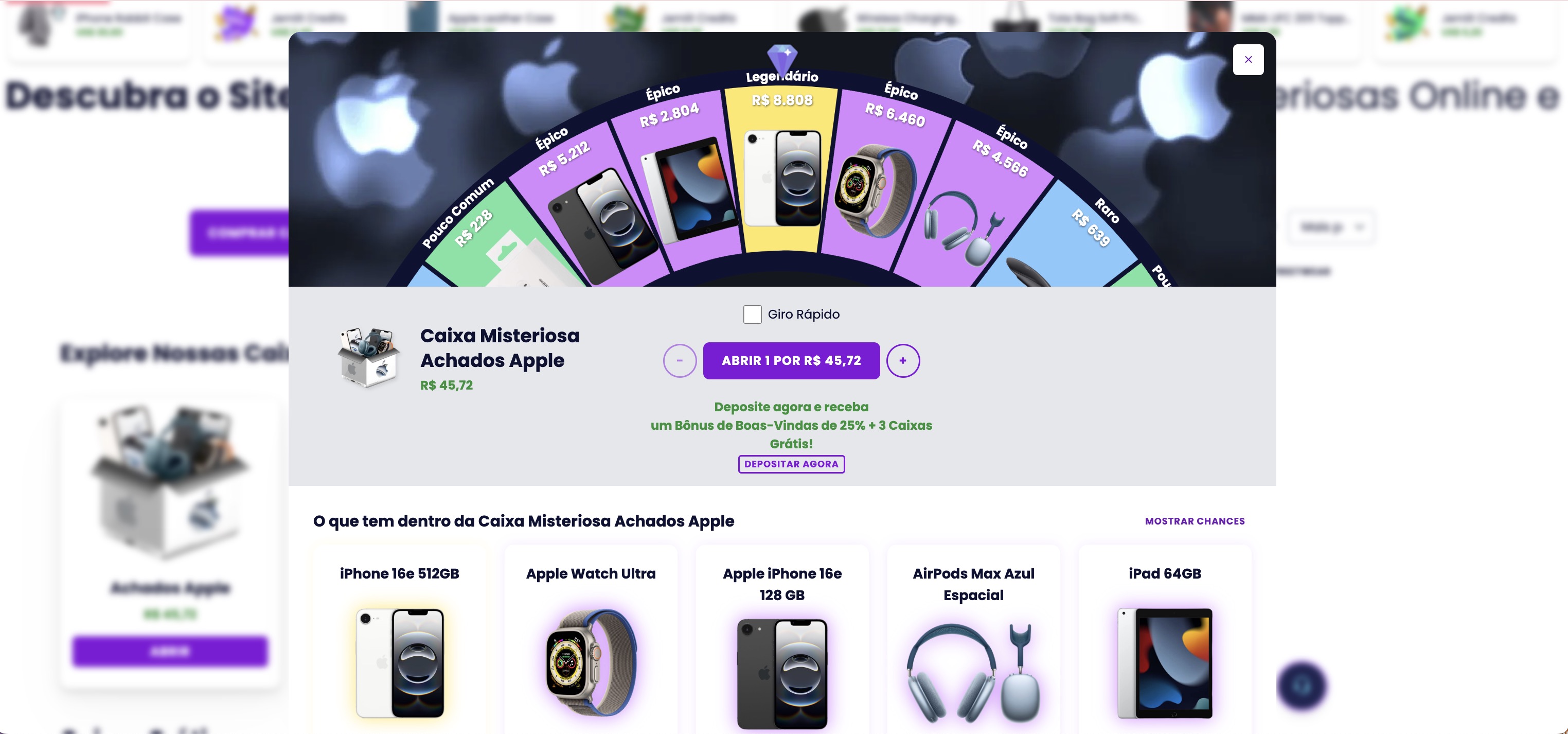 Caixa Misteriosa Achados Apple comprar apple watch