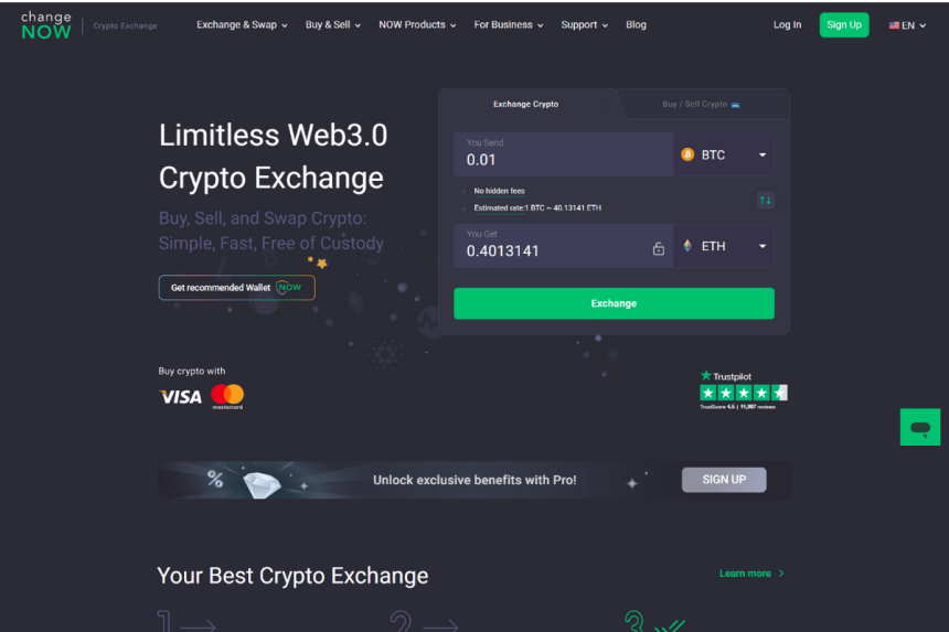 ChangeNOW ανταλλακτήρια κρυπτονομισμάτων