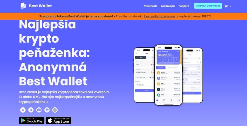 Krok 1 – Výber vhodnej platformy (príklad Best Wallet)