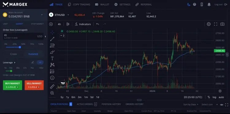 Margex-trading-interface