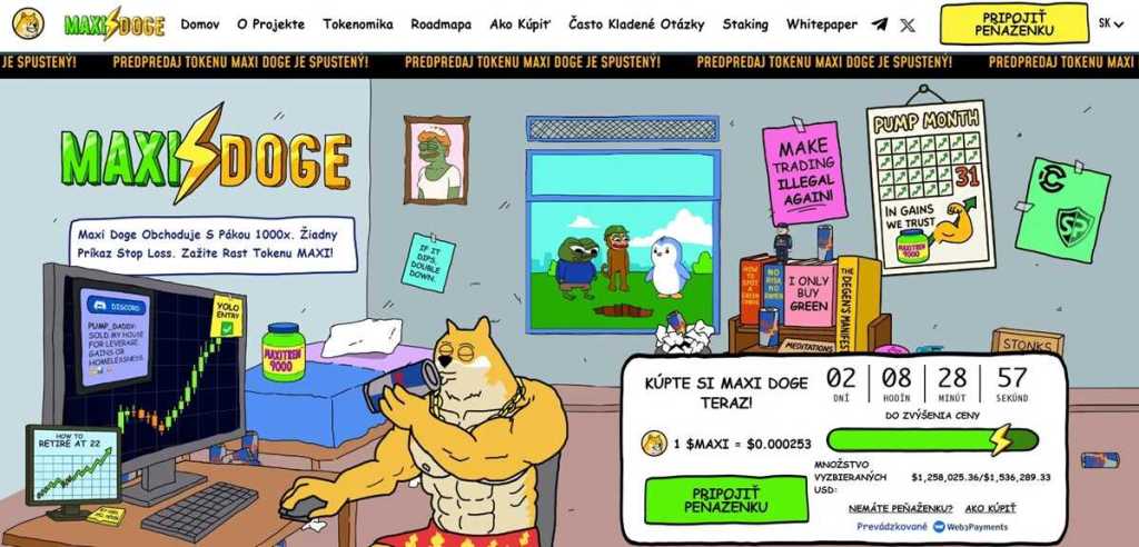 Maxi Doge (MAXI) Meme Coin s „Gym Bro“ Energiou