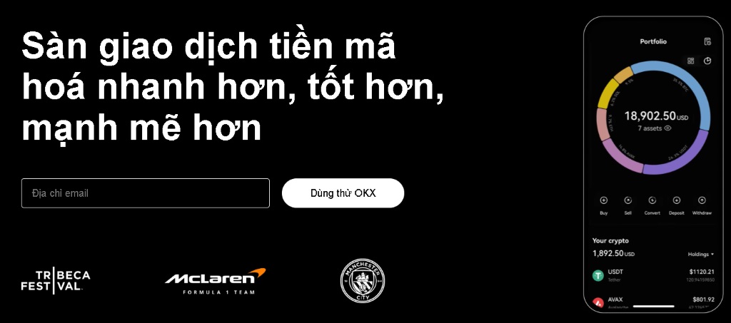 OKX Giao diện chuyên nghiệp